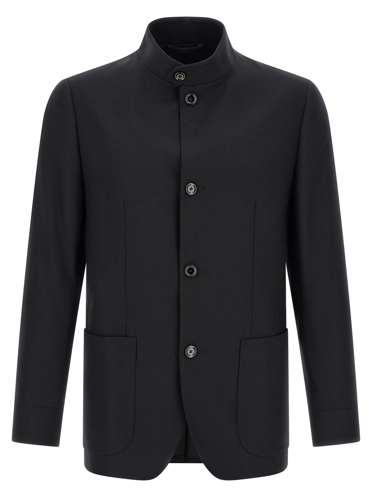 Black Cashmere Full-Length Jacket