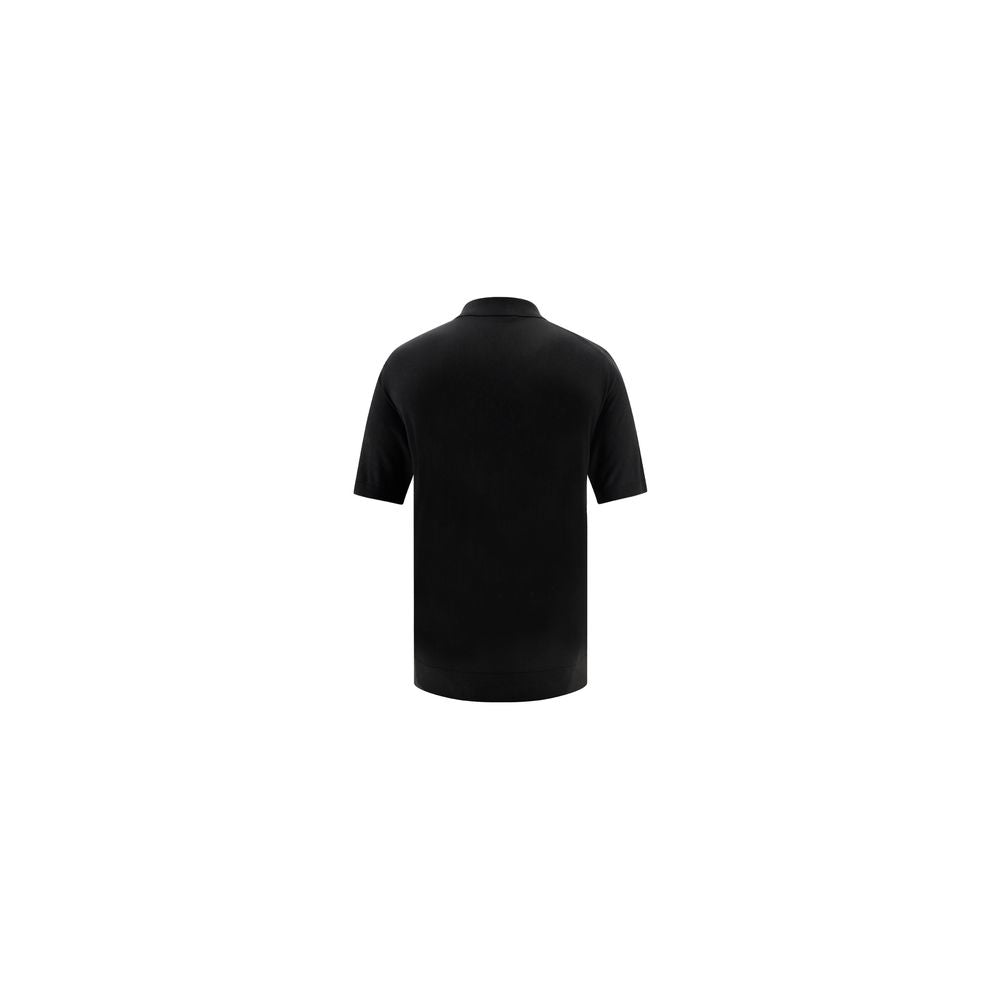 Prada Black Wool Polo Shirt
