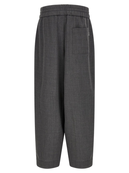 Ami Paris Grey Virgin Wool Casual Trousers