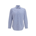 Finamore Blue Cotton Patterned Shirt
