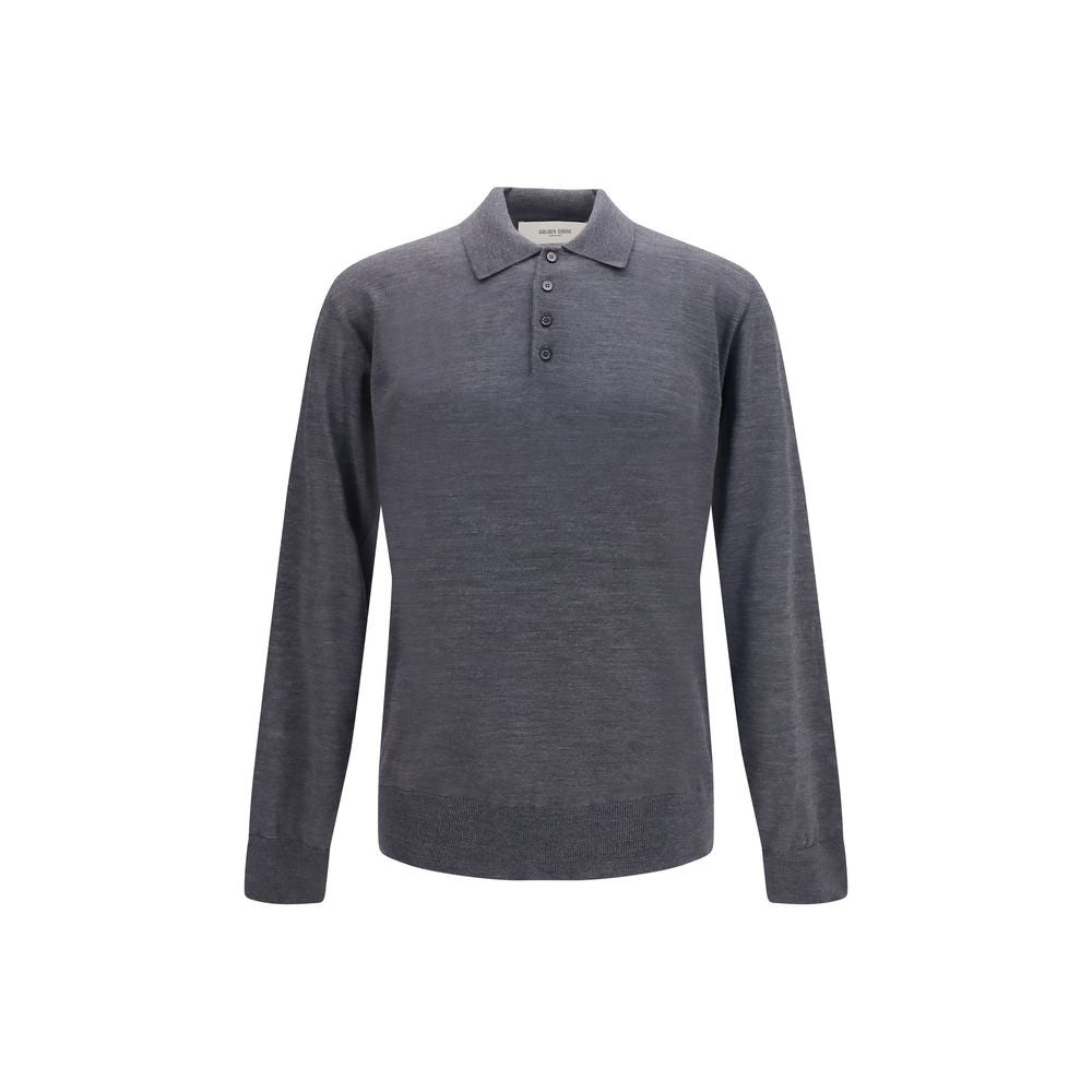 Golden Goose Grey Wool Polo Shirt