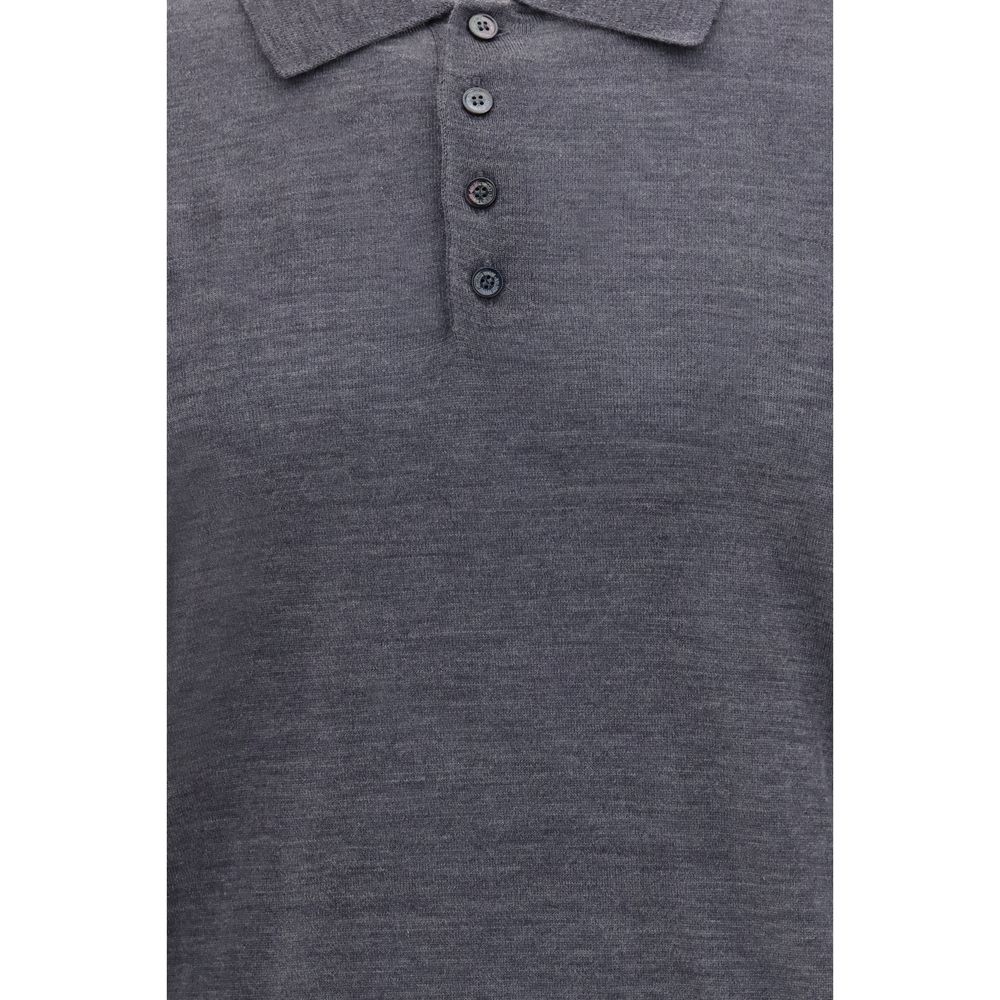 Golden Goose Grey Wool Polo Shirt