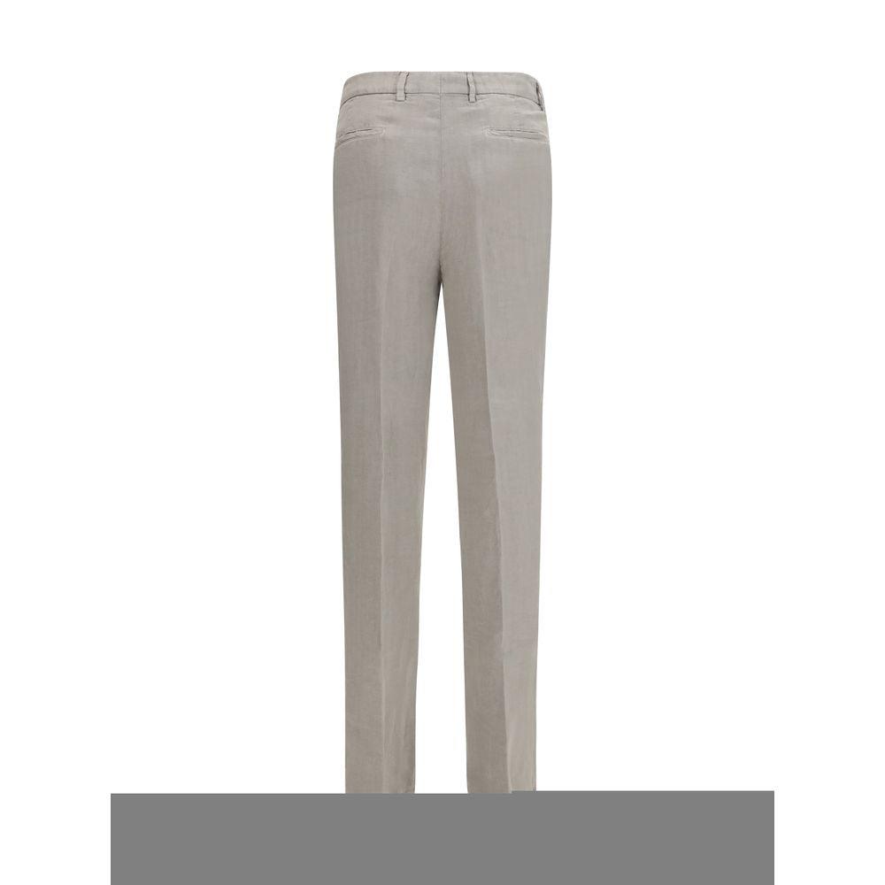 Brunello Cucinelli Grey Linen Casual Trousers