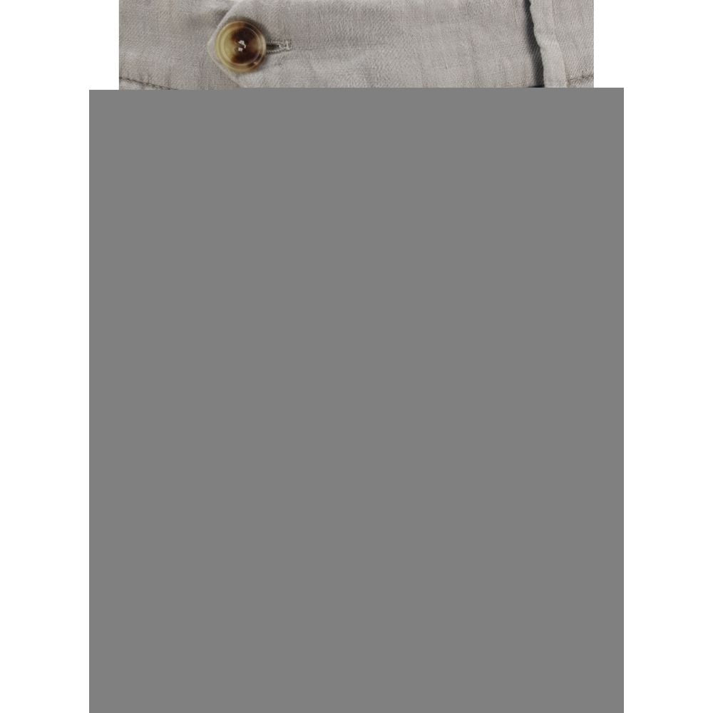Brunello Cucinelli Grey Linen Casual Trousers