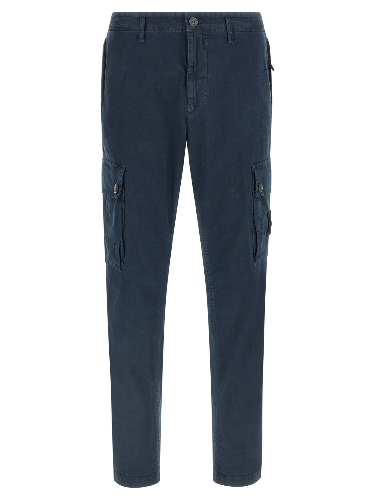 Blue Cotton Cargo Pants
