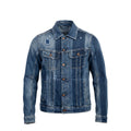 Blue Cotton Men Jacket