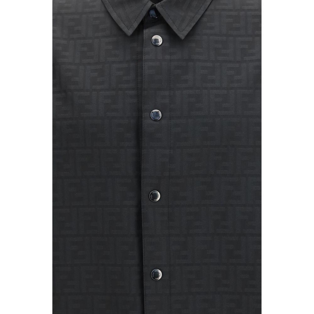 Fendi Black Polyester Patterned Shirt