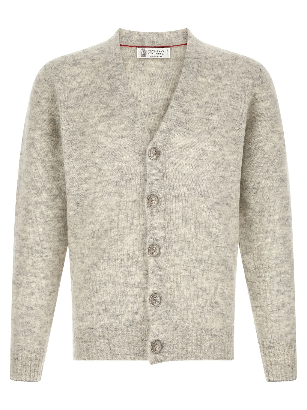 Brunello Cucinelli Grey Alpaca Leather Cardigan