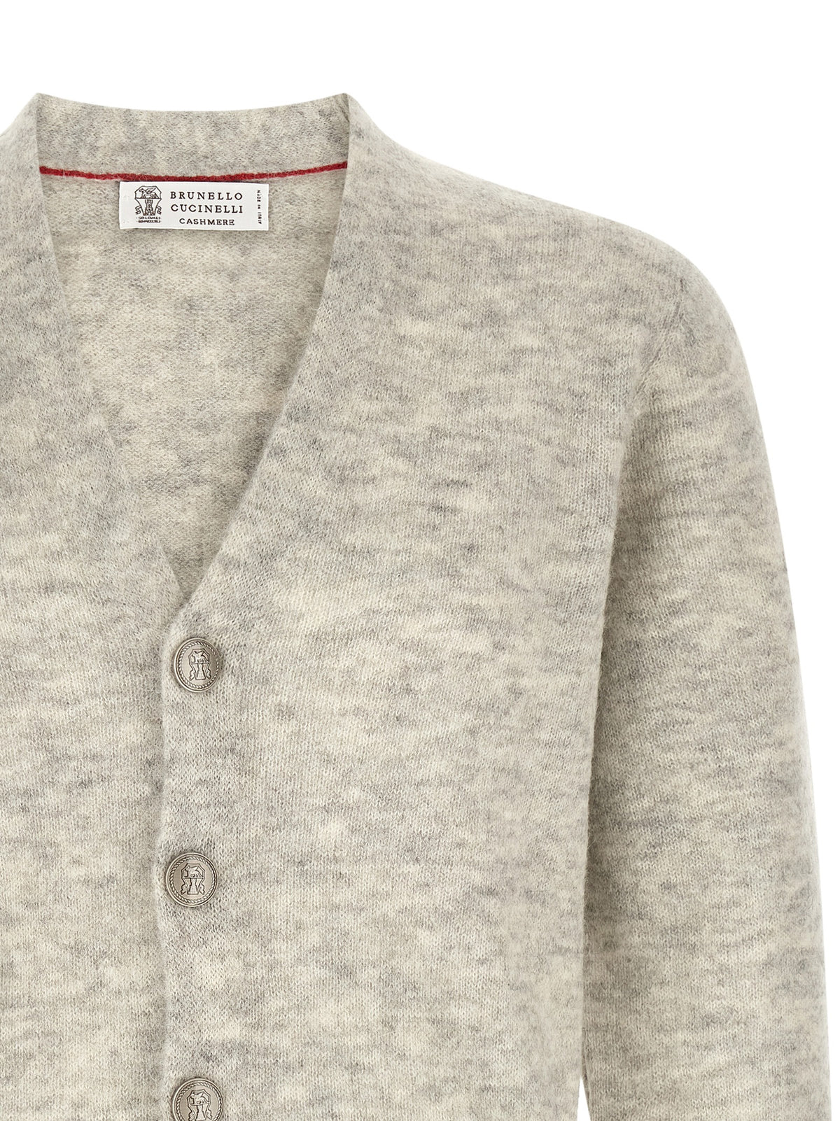 Brunello Cucinelli Grey Alpaca Leather Cardigan