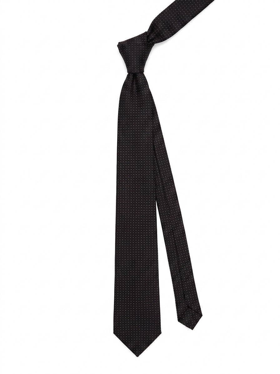 Black And White Silk Tie