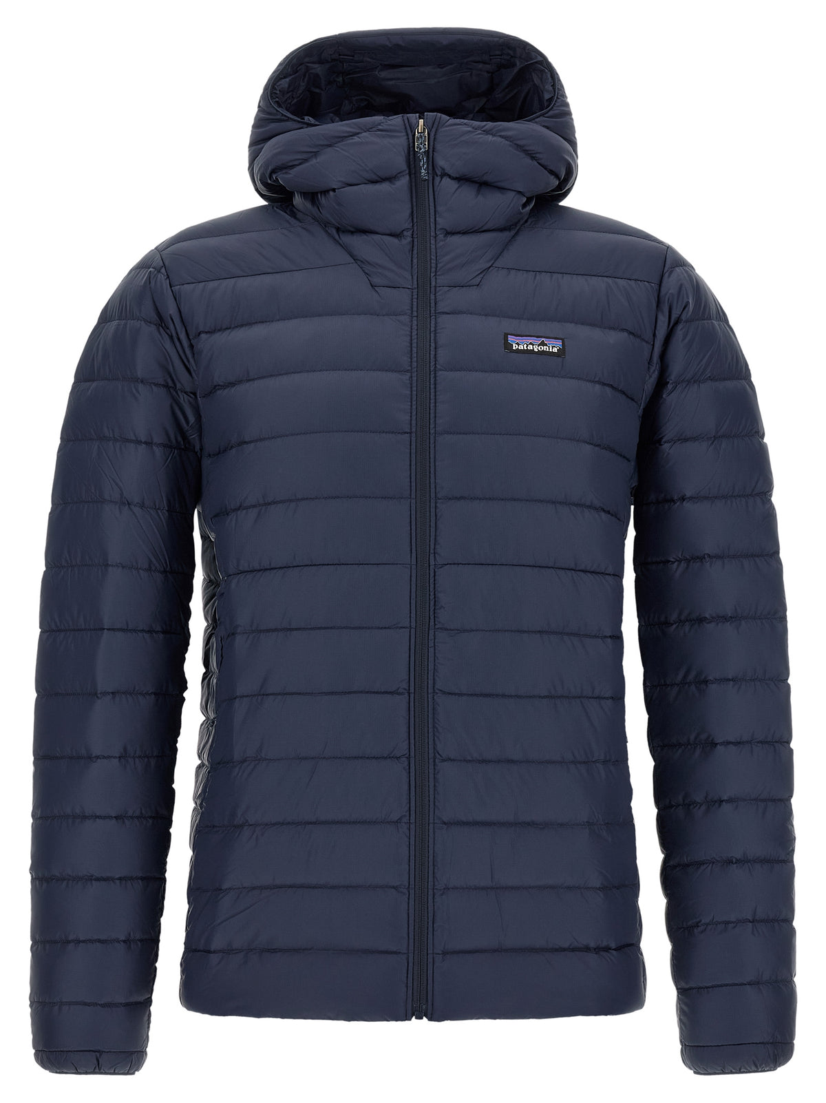 Blue Nylon Full-Length Jacket