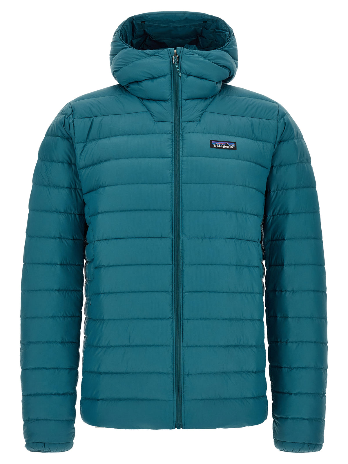 Blue Nylon Full-Length Jacket