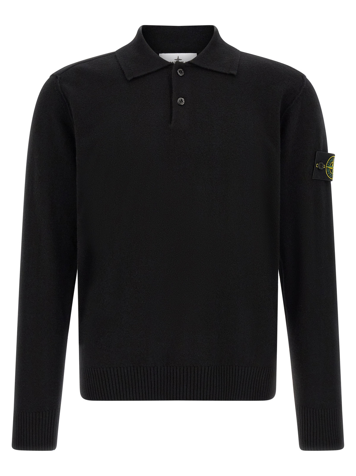 Black Virgin Wool Polo Shirt