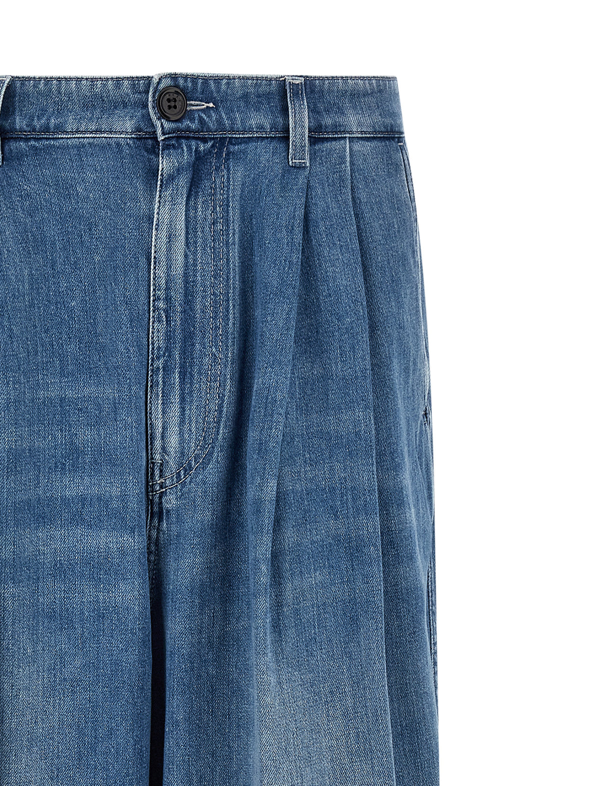 Marni Blue Cotton High-Waisted Jeans