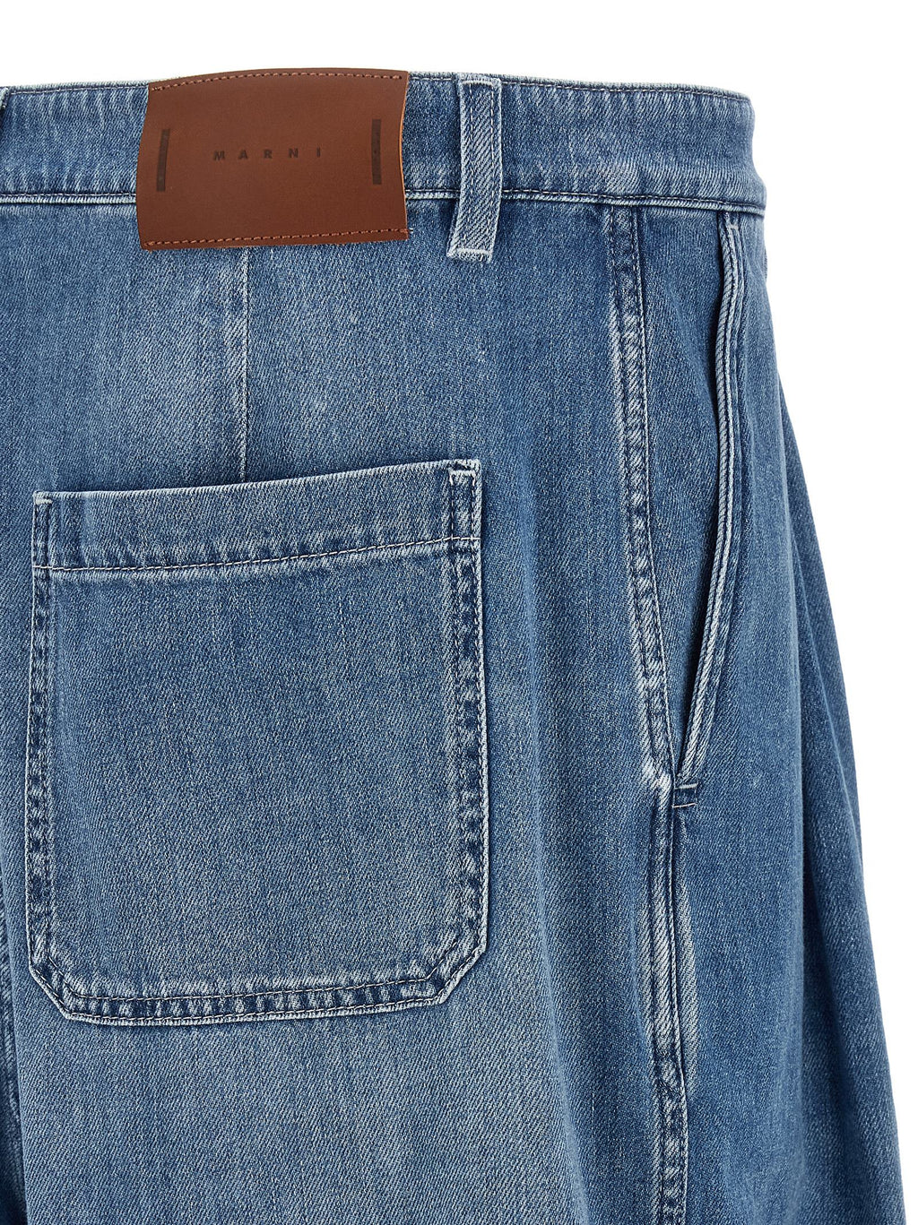 Marni Blue Cotton High-Waisted Jeans