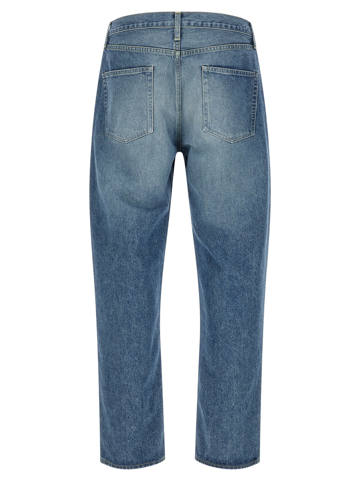 Blue Cotton Tapered Jeans