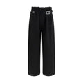 Black Cotton Casual Pants