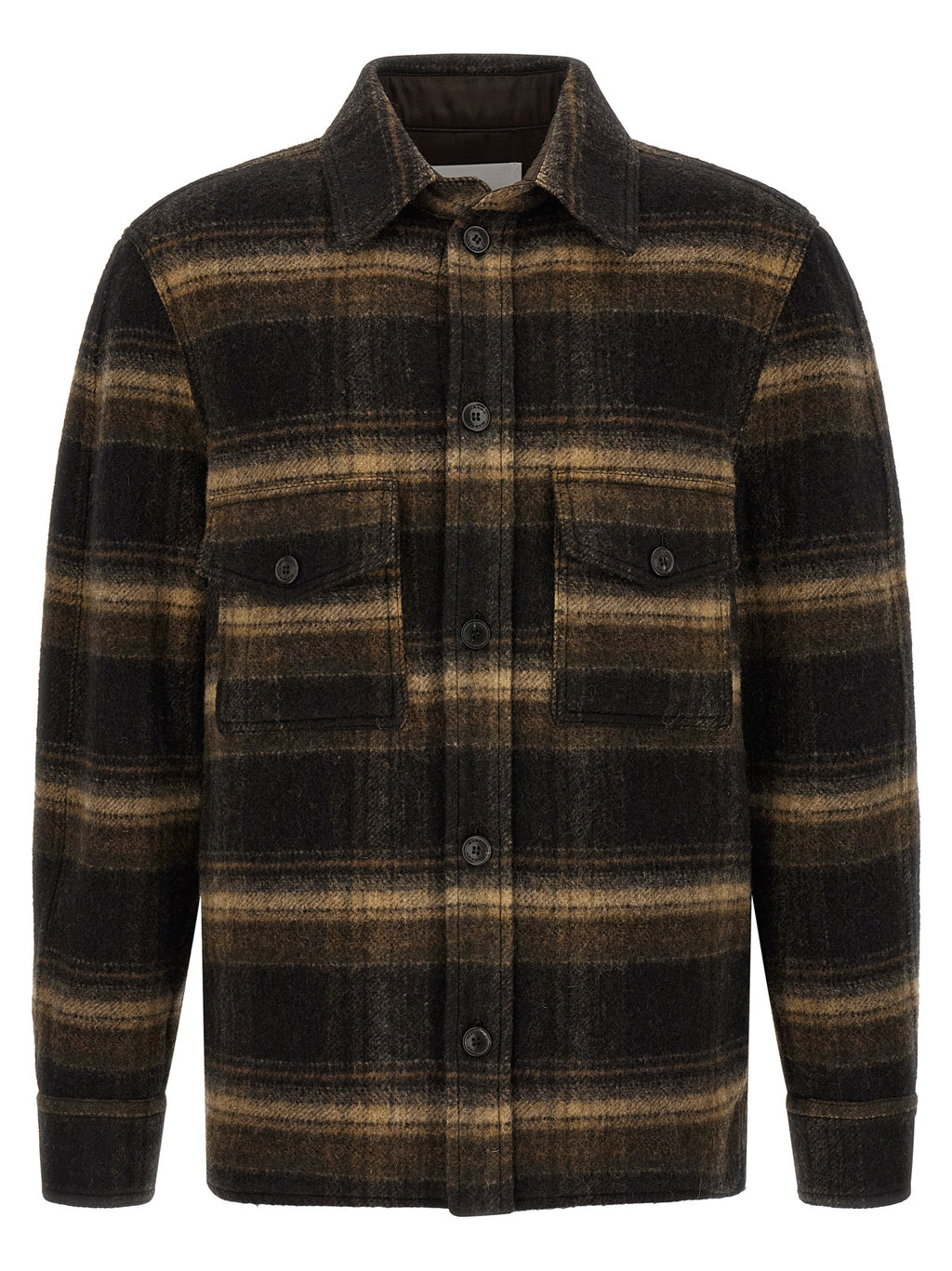 Brown Wool Full-Length Jacket