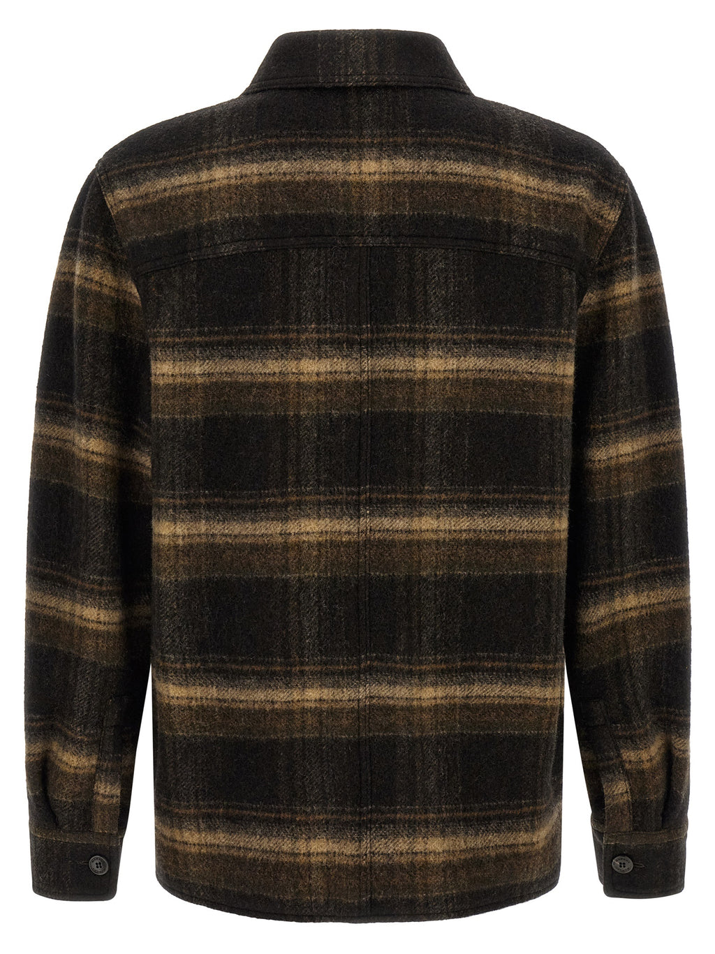 Brown Wool Full-Length Jacket