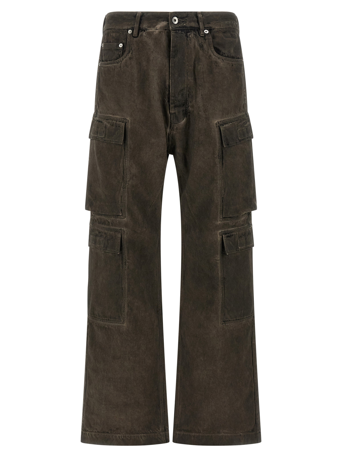 Gray Cotton Cargo Pants
