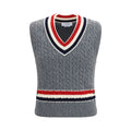 Thom Browne Grey Wool Sleeveless Sweater