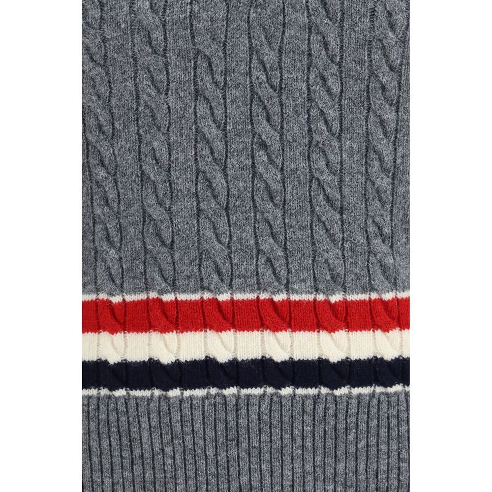 Thom Browne Grey Wool Sleeveless Sweater