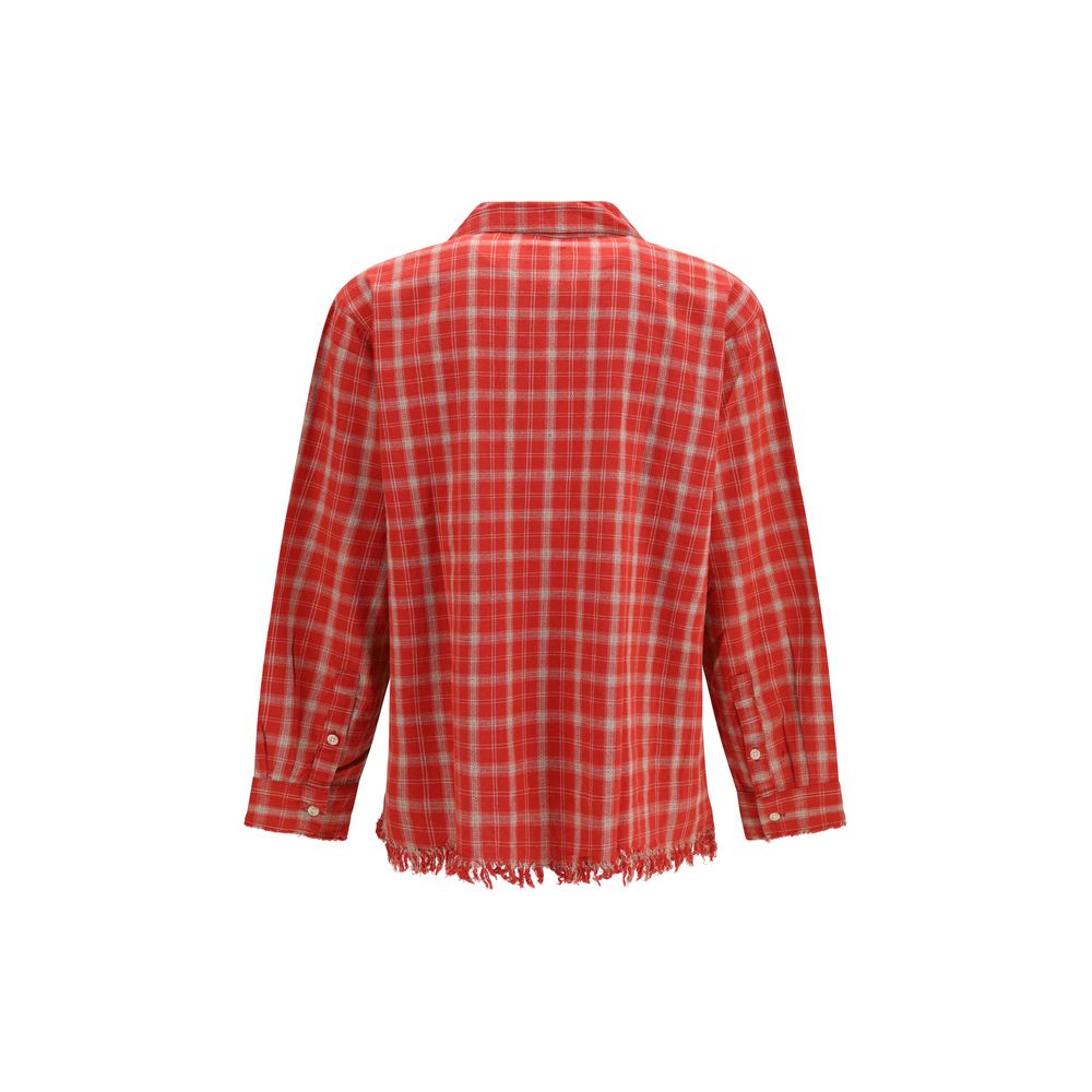 Red Cotton Pattern Shirt