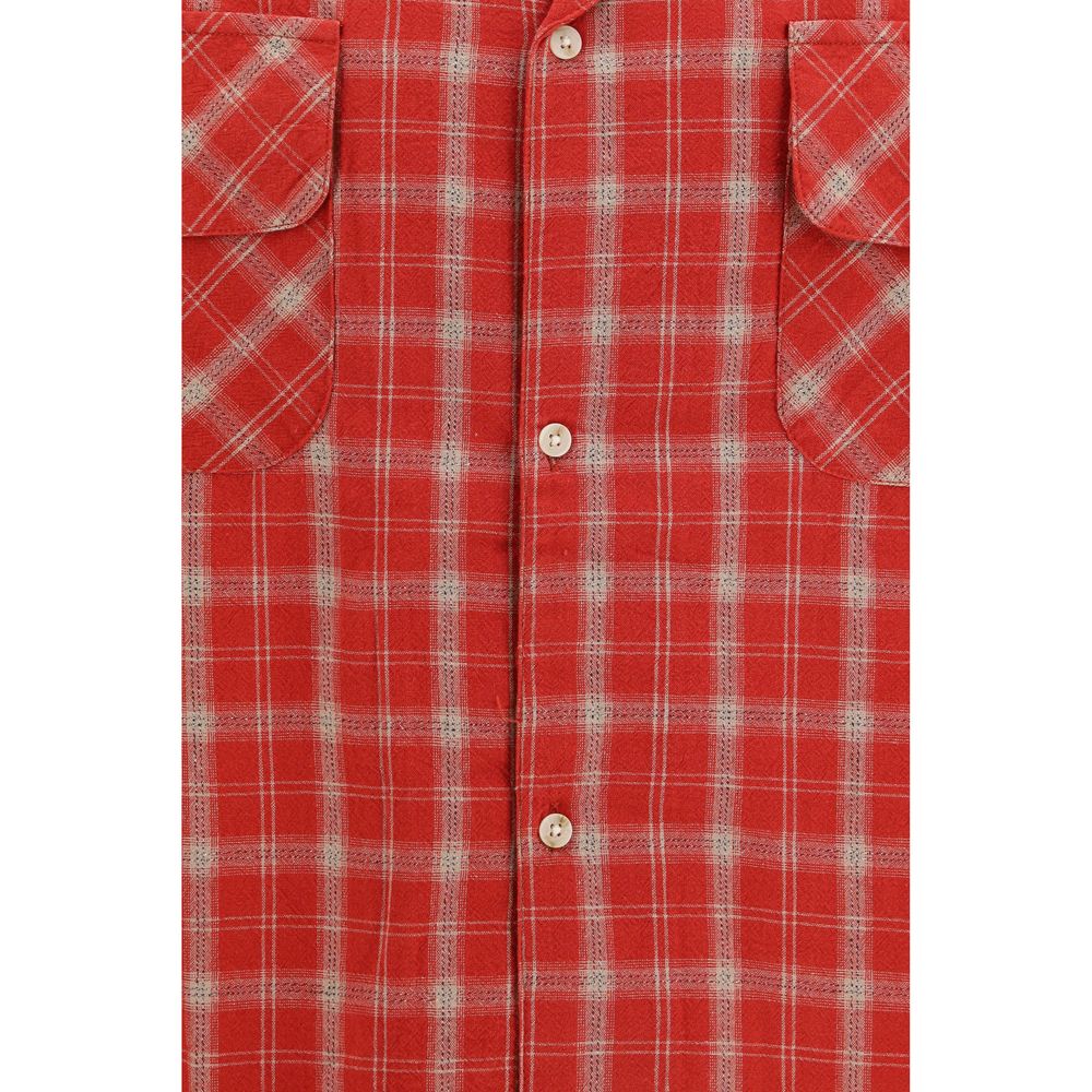Red Cotton Pattern Shirt
