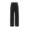 Black Cotton Straight-Leg Jeans