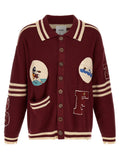 Found Bordeaux Cotton Cardigan