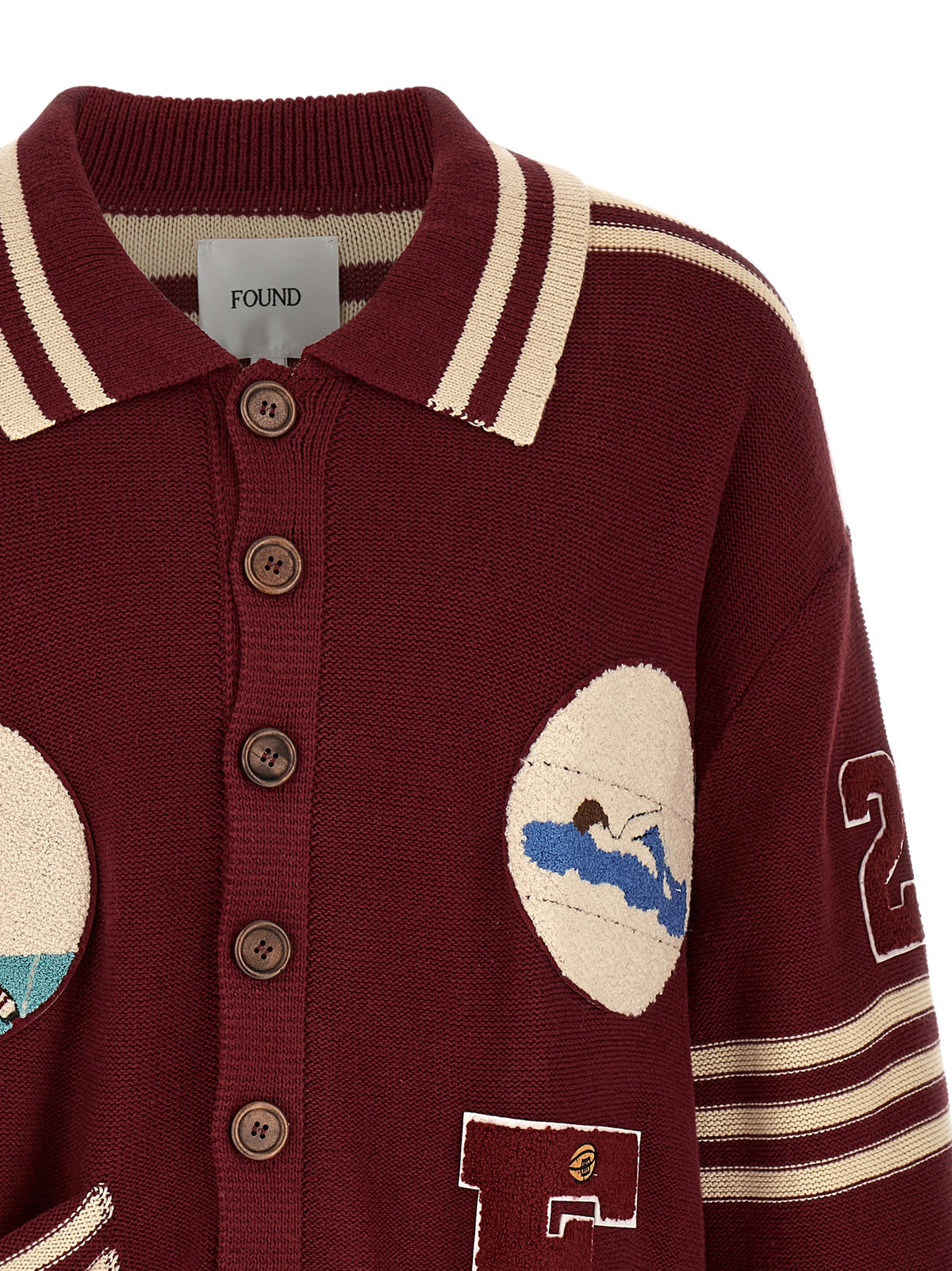 Found Bordeaux Cotton Cardigan