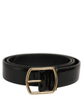 Black Patent Leather Gold Metal Buckle Belt