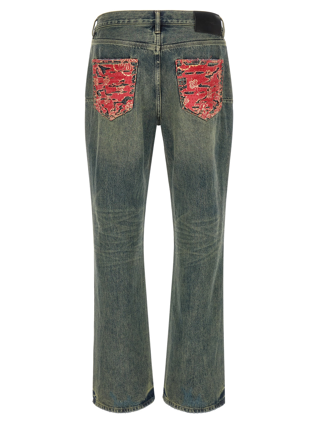 Blue Cotton Bootcut Jeans