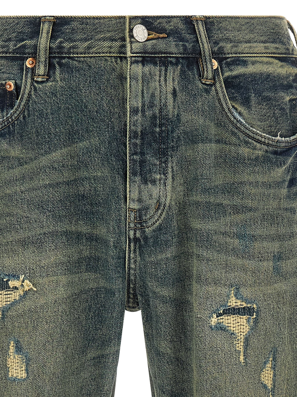 Blue Cotton Bootcut Jeans