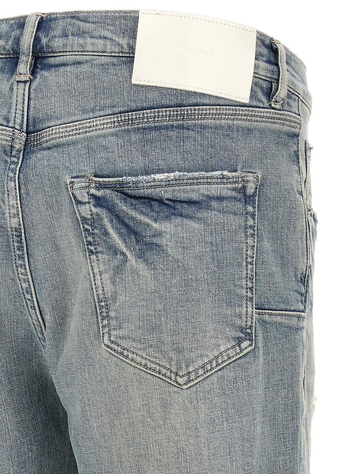 Blue Cotton Tapered Jeans
