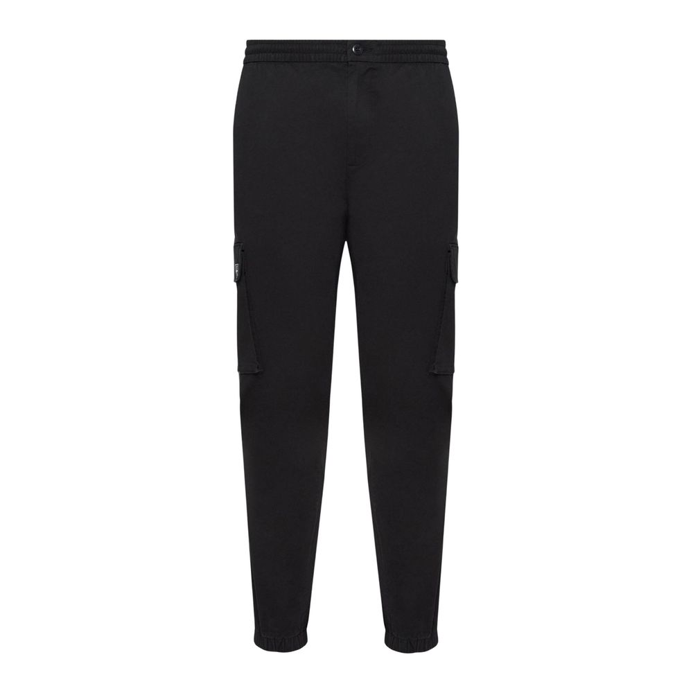 Black Cotton Cargo Pants