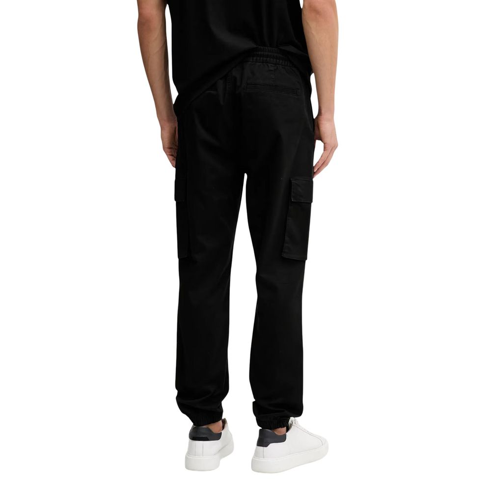 Black Cotton Cargo Pants