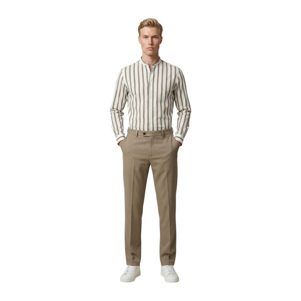 Gianni Lupo White Cotton Patterned Shirt