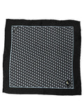 Black Silk Geometric Handkerchief Pocket Scarf