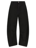 Black Polyester Casual Pants