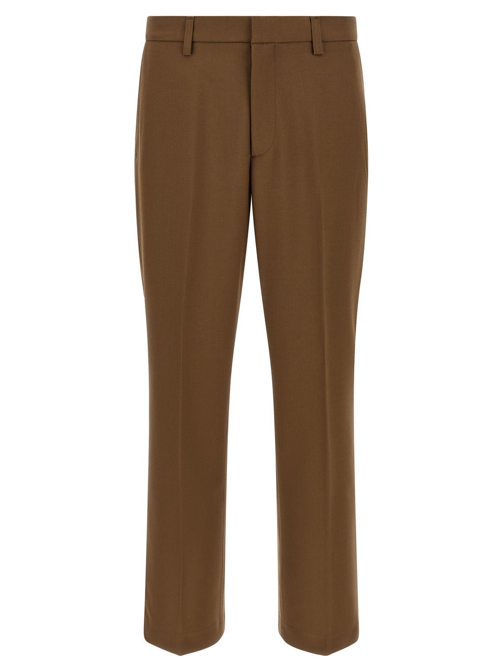 Brown Polyester Chino Pants