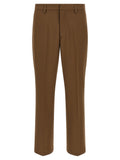 Brown Polyester Chino Pants