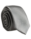 Gray Satin 100% Silk Adjustable Tied Men Necktie Tie