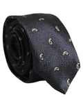 Dark Blue Silk Paisley Adjustable Tied Men Necktie Tie