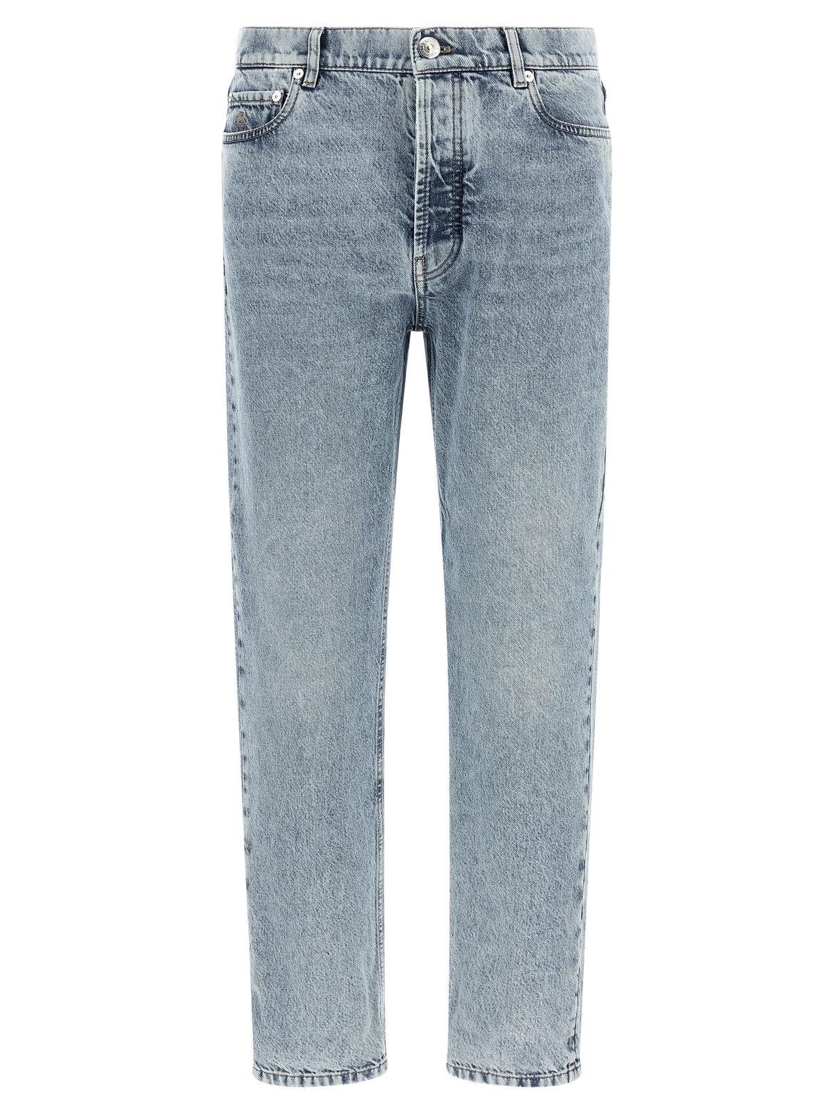 Brunello Cucinelli Blue Cotton High-Waisted Jeans