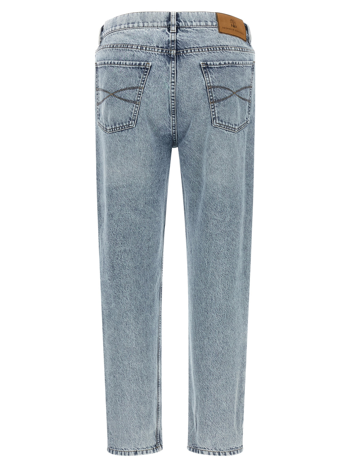 Brunello Cucinelli Blue Cotton High-Waisted Jeans