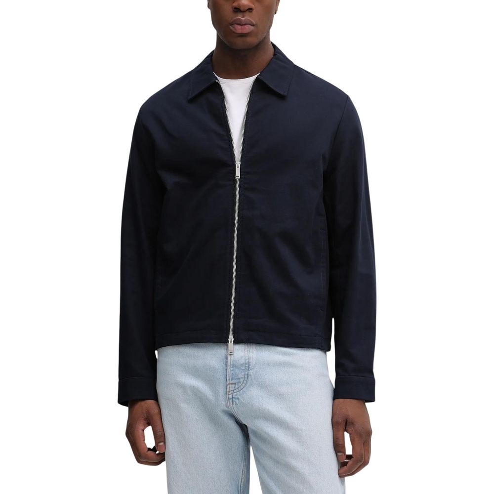 Calvin Klein Blue Cotton Long Jacket
