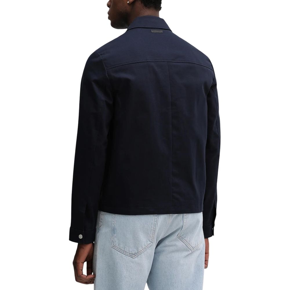 Calvin Klein Blue Cotton Long Jacket