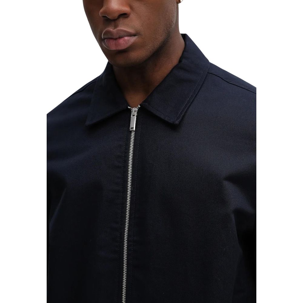 Calvin Klein Blue Cotton Long Jacket