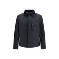 Blue Cotton Full-Length Jacket